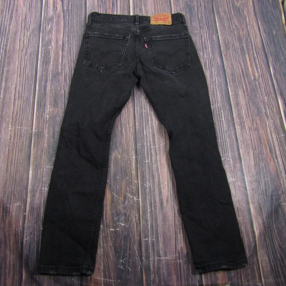 Levi 511 Slim Jeans Mens 30x30 Black Distressed Ripped Denim Pants